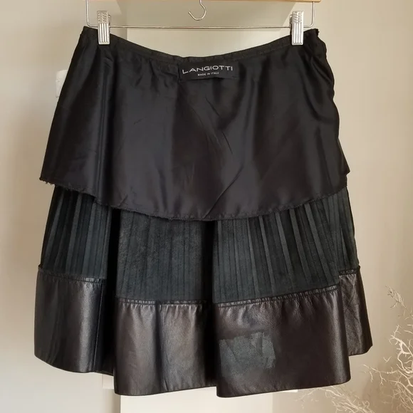LANGIOTTI $685   Pleated Leather Skirt - Picture 9 of 10